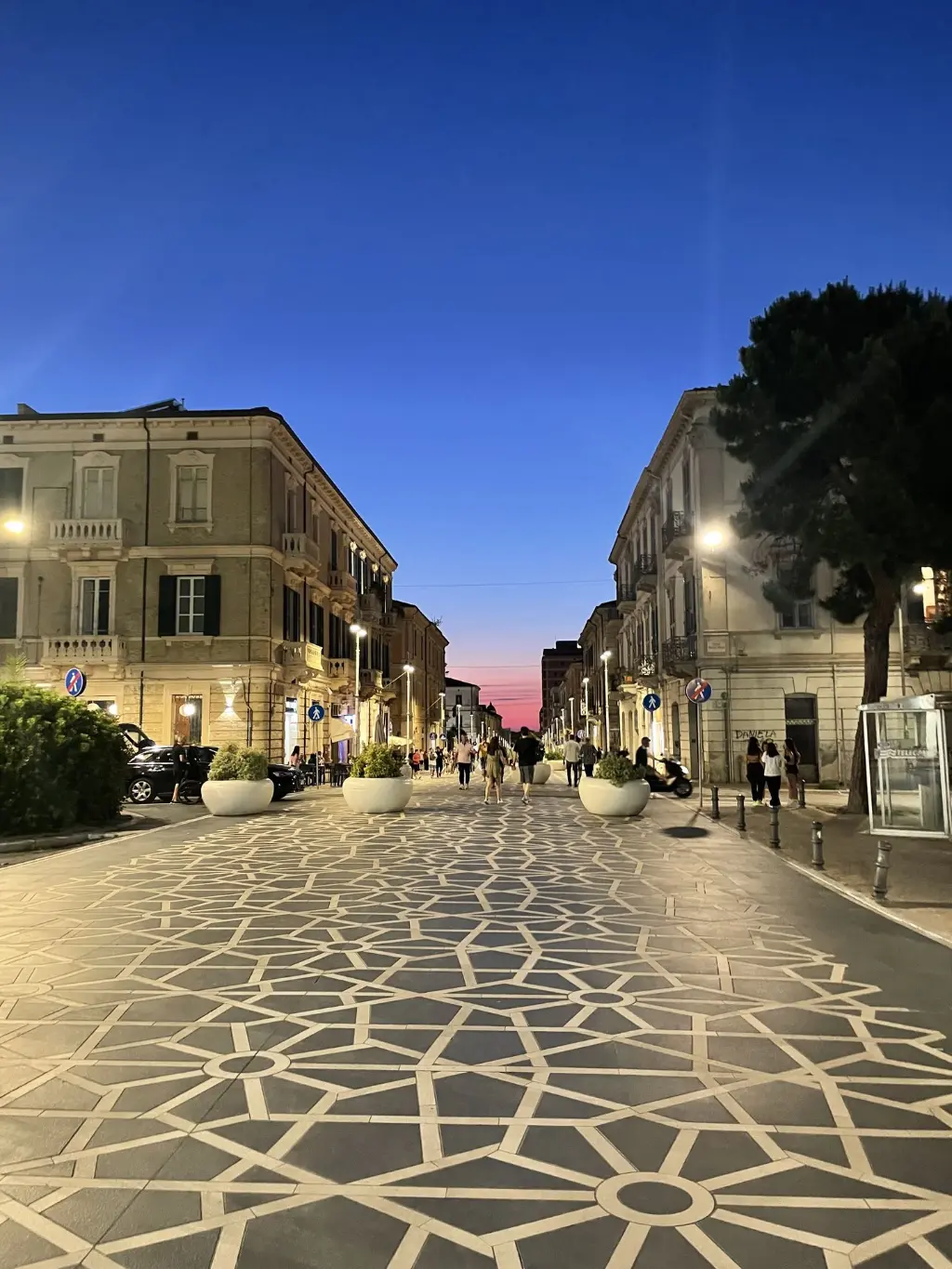 Una veduta del centro di Lanciano al tramonto