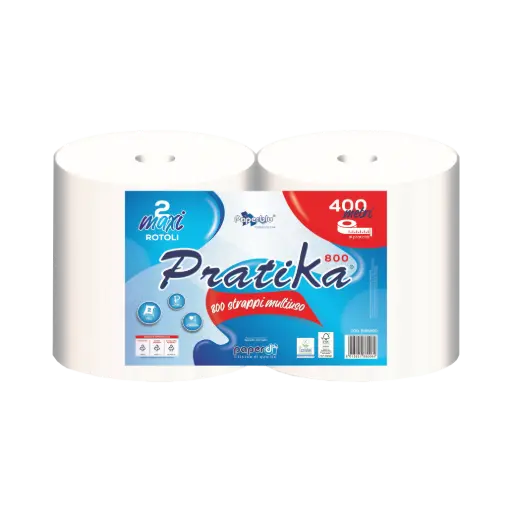 Coppia PaperBlu PRATIKA 800 2 veli PURA CELLULOSA str 23x25